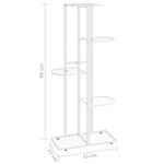 vidaXL Support pour plantes 5 niveaux 43x22x98 cm Blanc Métal