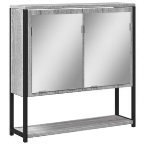 vidaXL Armoire à miroir de salle de bain sonoma gris bois d’ingénierie