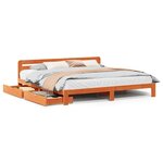 vidaXL Cadre de lit sans matelas cire marron 200x200cm bois pin massif
