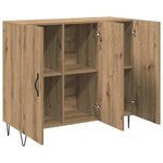 vidaXL Buffet Chêne artisanal 90 x 32 5 x 80 cm Bois d'ingénierie