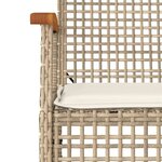 vidaXL Ensemble à manger de jardin et coussins 7 Pièces beige poly rotin