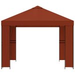 vidaXL Pavillon 3 x 3 m Terre cuite Polyester et Acier 190 gsm