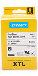 DYMO XTL - Etiquettes pour gaines thermo-rétractables prédécoupées, 6mm x 34mm - Noir sur Blanc