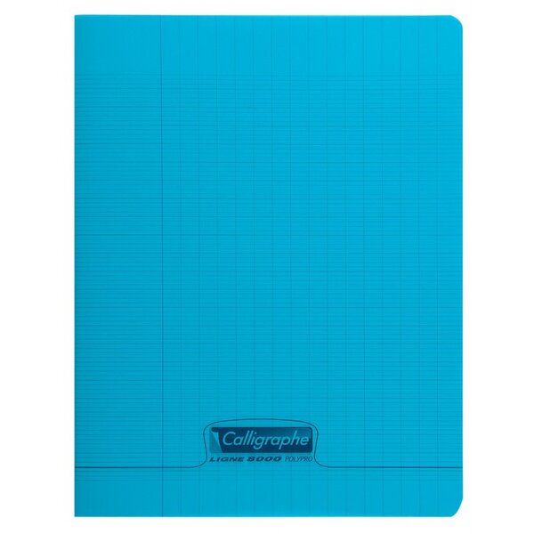 Cahier 60 pages seyès 90 g  couverture polypropylène bleu  format 17 x 22 cm  CALLIGRAPHE