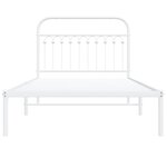 vidaXL Cadre de lit métal sans matelas et tête de lit blanc 107x203 cm