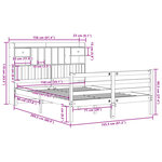 vidaXL Lit bibliothèque sans matelas blanc 150x200 cm bois pin massif