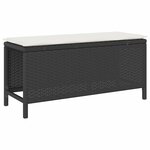 vidaXL Ensemble de salle à manger pour jardin 3 Pièces Noir Poly rotin