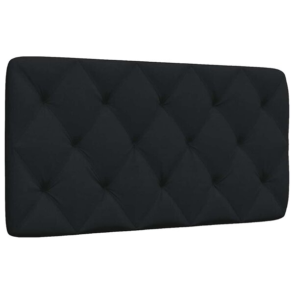 vidaXL Coussin de tête de lit noir 100 cm tissu