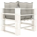 Vidaxl canapé palette à 2 places de jardin avec coussins taupe bois