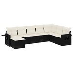vidaXL Salon de jardin 8 Pièces avec coussins noir résine tressée