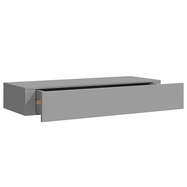 vidaXL Étagère à tiroir murale Gris 60x23 5x10 cm MDF