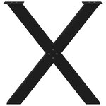 vidaXL Pieds de table à manger en forme de X 2 pièces noir 80 x (72-73) cm acier
