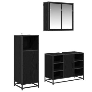 vidaXL Ensemble de mobilier de salle de bain 3 Pièces Chêne noir