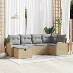 vidaXL Ensemble de canapé de jardin 6 Pièces beige et gris clair
