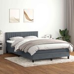 vidaXL Sommier à lattes de lit et matelas gris foncé 140x220cm velours