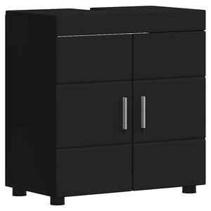 vidaXL Ensemble d'armoire de salle de bain TULUM Noir 60 x 34 x 63 cm