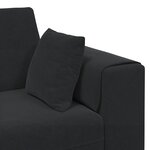 vidaXL Canapé en velours avec coussin 3 Pièces Noir 208 cm Velours