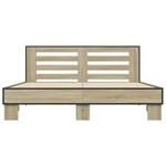 vidaXL Cadre de lit chêne sonoma 160x200 cm bois d'ingénierie et métal