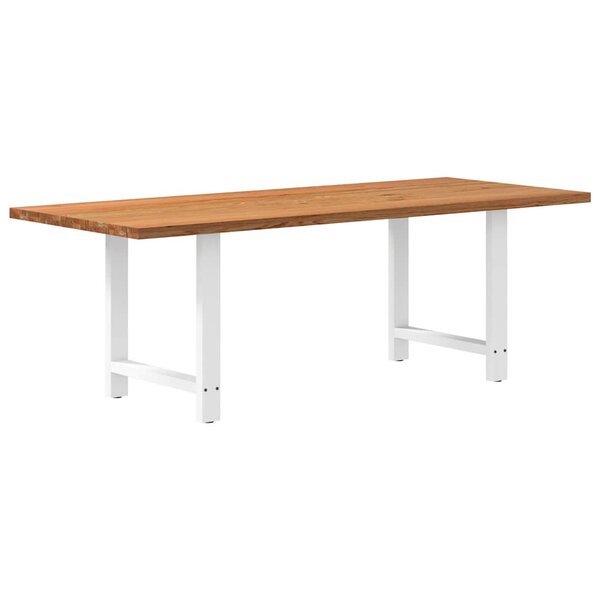 vidaXL Table à manger marron clair bois de chêne massif rectangulaire