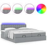 VidaXL Cadre de lit ottoman et matelas gris clair 160x200cm tissu