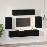 vidaXL Ensemble meuble TV 6 Pièces Chêne noir 80 x 30 x 30 cm