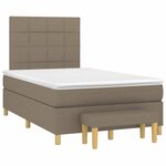 vidaXL Sommier à lattes de lit avec matelas taupe 120x190 cm tissu
