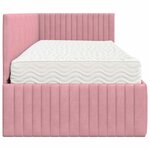 vidaXL Cadre de lit d'angle avec matelas 2 Pièces Gris Velours