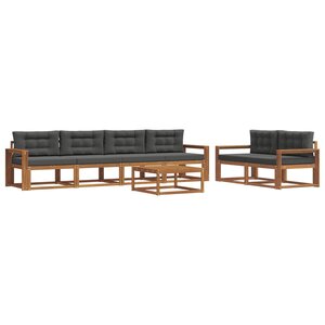 vidaXL Ensemble de canapés d'extérieur 7 Pièces Naturel et Anthracite