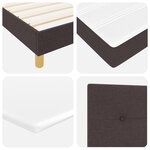Lit avec sommier à ressorts et matelas vidaXL - Marron foncé  140x200 cm  Tissu