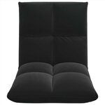 vidaXL Fauteuil de sol ajustable Noir Velours