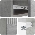 vidaXL Cabinet de chevet mural Gris béton 49 x 34 5 x 20 cm