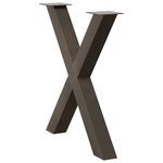 vidaXL Pieds de table à manger en forme de X  2 pièces  acier naturel  70 x (72-73) cm