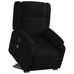 vidaXL Fauteuil inclinable de massage électrique Noir Tissu