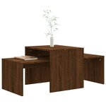 vidaXL Ensemble table basse Chêne marron 100x48x40cm Bois d'ingénierie