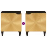vidaXL Table de chevet 2 Pièces Noir et or 40 x 33.5 x 46 cm