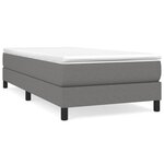 vidaXL Sommier à lattes de lit avec matelas Gris foncé 80x200 cm Tissu