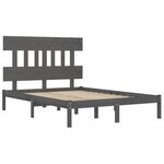 vidaXL Cadre de lit sans matelas gris 200x200 cm bois massif