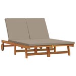 vidaXL Transat 2-personne Marron 63 x 199 x 85 cm Bois d'Acacia Massif