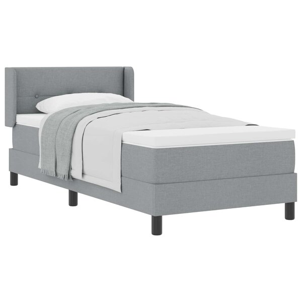 vidaXL Lit à ressorts avec matelas Gris clair 190 x 90 cm Polyester