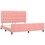 vidaXL Cadre de lit avec tête de lit Rose 180x200 cm Velours