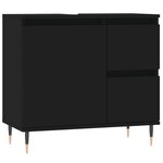 vidaXL Ensemble de meubles salle de bain 3 Pièces noir bois d'ingénierie