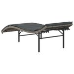 vidaXL Chaise longue avec coussin gris 55x199x50 cm résine tressée