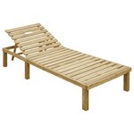 vidaXL Chaise longue avec coussin rouge Bois de pin imprégné