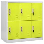 vidaXL Armoires à casiers 5 Pièces Gris clair et vert 90x45x92 5 cm Acier