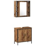 vidaXL Ensemble de mobilier de salle de bain avec étagère 2 Pièces Marron