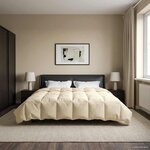 vidaXL Duvet complet toute l'année Crème 200 x 240 cm Microfibre