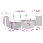 vidaXL Salon de jardin avec coussins 7 Pièces beige résine tressée