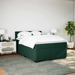 vidaXL Sommier à lattes de lit et matelas Vert foncé 160x200cm Velours