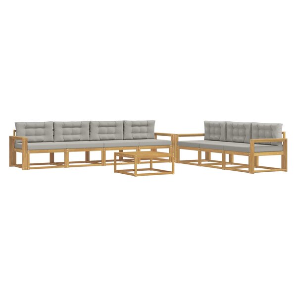 vidaXL Ensemble de canapés d'extérieur 7 Pièces Blanc et gris clair