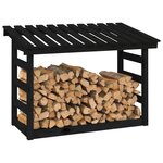 vidaXL Support pour bois de chauffage Noir 108x64 5x78 cm Bois de pin